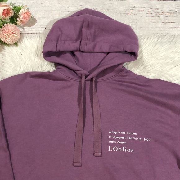 Loolios Hephaestus Oversized Lounge Graphic Hoodie Purple Grape - Picture 11 of 14